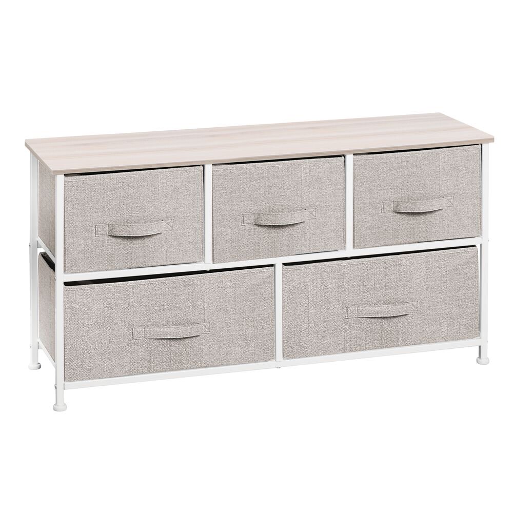 mDesign Wide Dresser Storage Tower with 5 Drawers