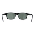 thumbnail image 2 of Mens Rectangular Sport Wrap Temper Glass Lens Sunglasses Shiny Black, 2 of 4