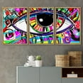 thumbnail image 2 of wall26 - Abstract Colorful Eye - Framed Canvas Art Wall Art Panels - 16"x24"x3 NATURAL, 2 of 5