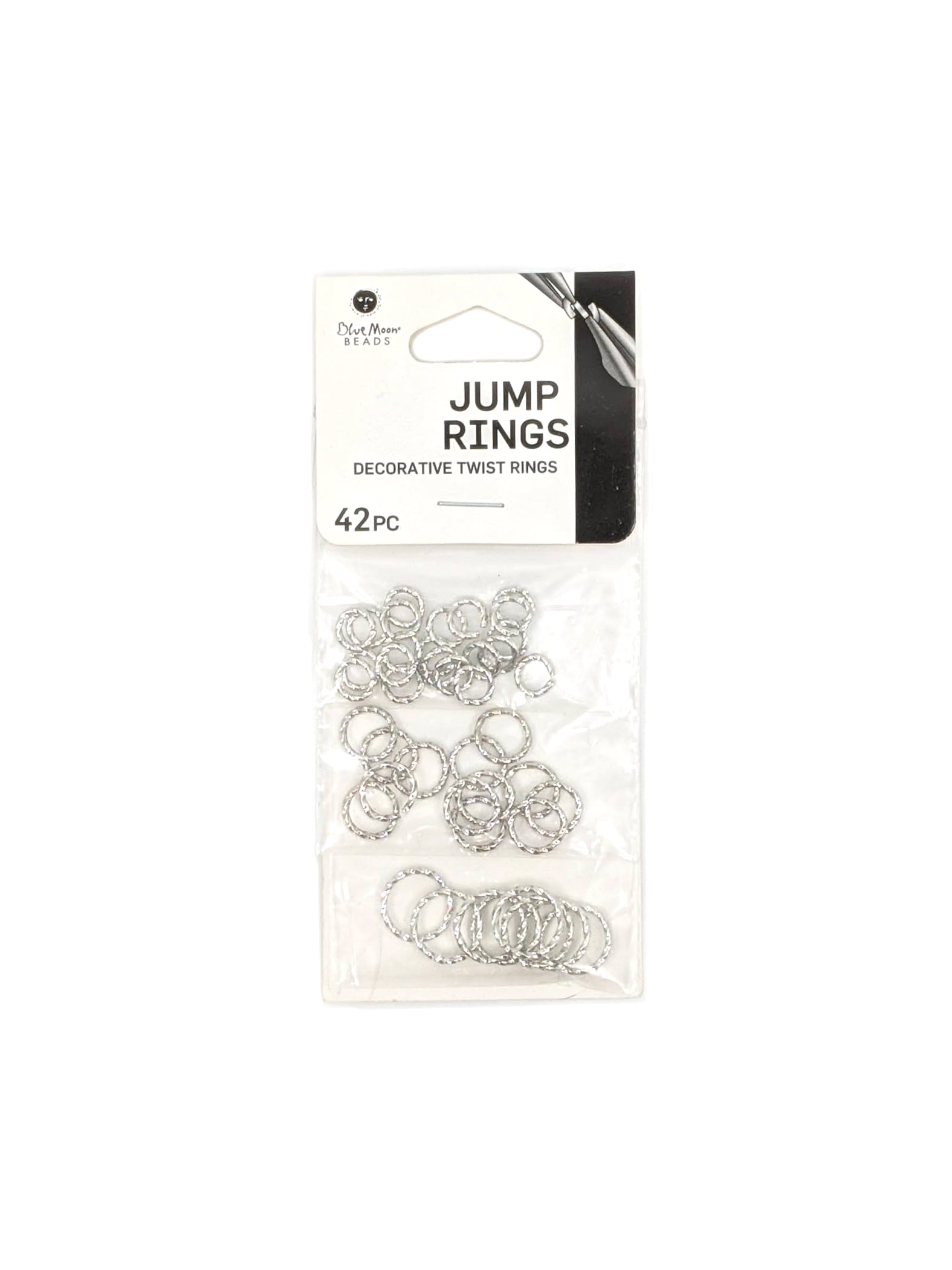Blue Moon Beads Silver Metal Jump Rings for Jewelry Making, 42 Piece