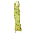 thumbnail image 1 of Falda Vestido largo básico con dobladillo con volantes sin espalda para mujer estilo elegante ropa de fiesta de cóctel Cgtredaw  Para estrenar, 1 of 1