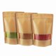 thumbnail image 1 of 100 Pack Kraft Paper Bags with Window, 10x15cm, Resealable Zip Lock for Food Storage, Stand-Up Pouches, 1 of 5