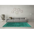 thumbnail image 3 of Ahgly Company Indoor Square Abstract Turquoise Blue Modern Area Rugs, 7' Square, 3 of 4