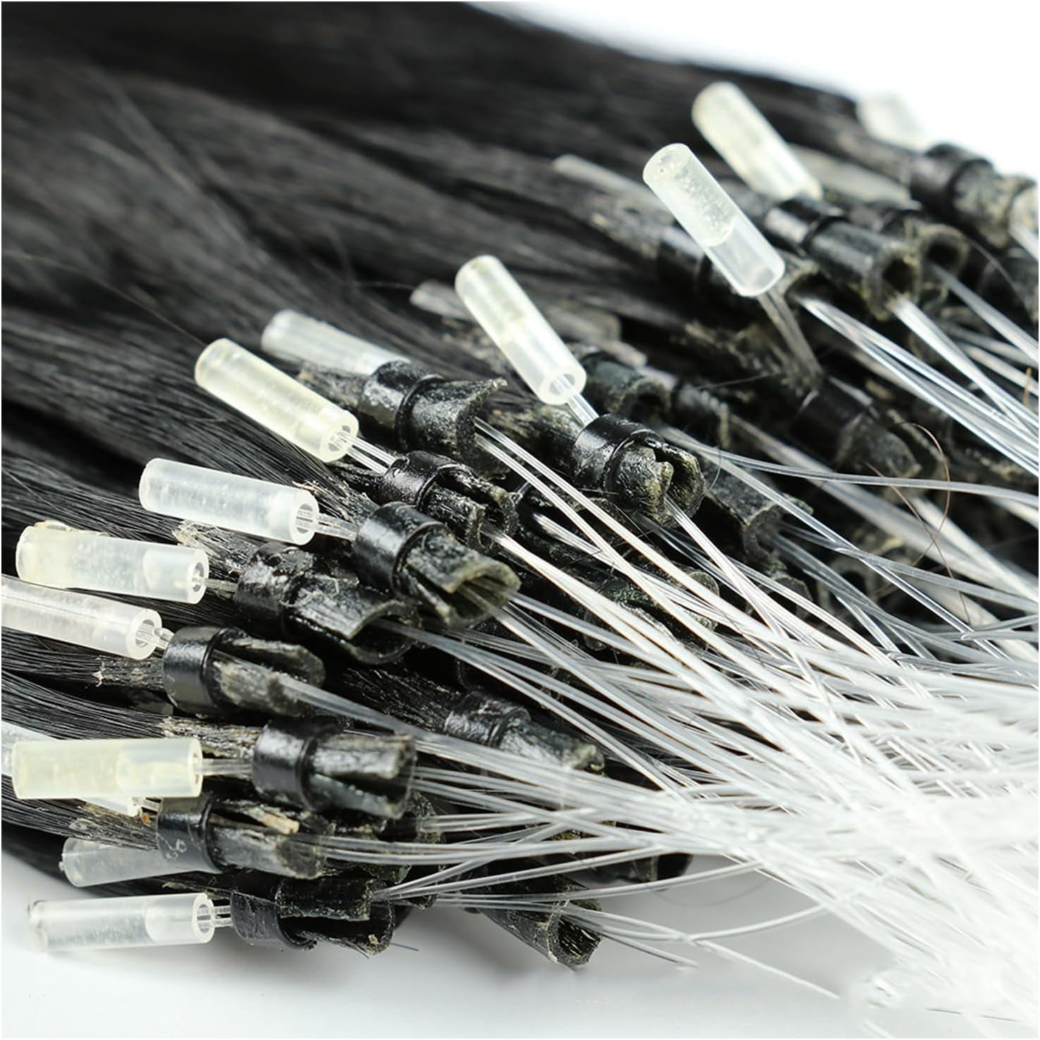 Aorsher Microlink Hair Extensions Human Hair Micro Beads Hair Extensions Remy Hair 24Inch Black Virgin Straight Micro Loop Hair Extensions for Women 100Strands 50g