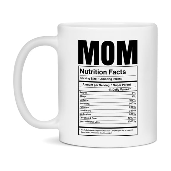 Mom Coffee Mug, Nutrition Facts Mug For Mom, Funny Gift For Mom, 11Oz Or 15Oz Cup