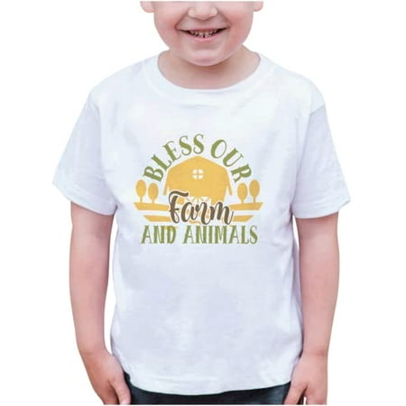 

7 ate 9 Apparel Kids Farm Life Shirts - Bless Our Farm White T-Shirt 5T