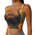thumbnail image 2 of Balery Cute Sunflower Guinea Pig Sujetadores deportivos con espalda cruzada para mujer, acolchados, sin costuras, de alto impacto, ideales para yoga, gimnasio, entrenamiento y fitness.-XX-Large, 2 of 8