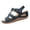 Blue, variant on Orthopedic Wedge Sandals for Womens, Ankle T-Strap Cushioned Sandals, Open Toe Boho Beach Party Vacation Walking Sandals White