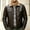 Coffee-B, variant on Men's Stand Collar Zip up Faux Leather Fleece Lined Jacket Winter Warm Motorcycle Jacket with Side Pockets