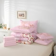 thumbnail image 6 of jejeloiu Wild Leopard Cheetah Twin Bedding Sets 7-Piece,Cute Bowtie Bow Bedding Comforter Set,Pink Classic Plaid Sheet Sets For Princess,Super Cozy Room Decor Reversible, 6 of 8