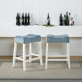 thumbnail image 5 of Roundhill Furniture Morovo Velvet Counter Height Stools Saddle Seats, Set of 2, Blue, 5 of 5