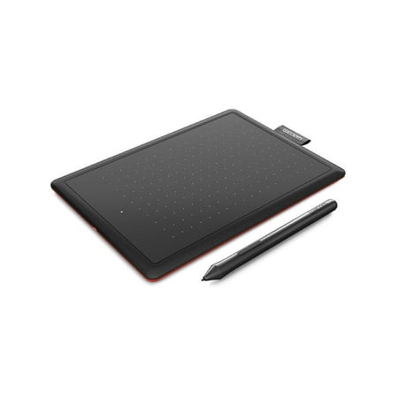 One by Wacom Student Drawing Tablet (small) – Works with Chromebook, Mac, PC - Black/Red