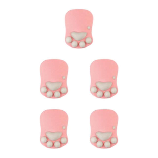 Guardoinrt Comfortable And Stylish Cat Paw Mouse Mat For Wrist Protection Unique Safe DS-015 pink gray 5Set
