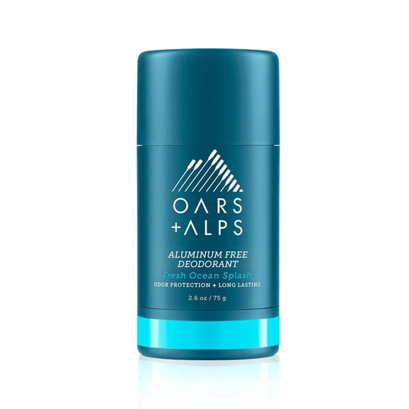 Oars Alps Aluminum Free Deodorant | Long Lasting Odor Protection, Clear & Free of White Residue, Anti-Chafing Smooth Glide, Dermatologist Tested, Fresh Ocean Splash, 1pk, 2.6oz