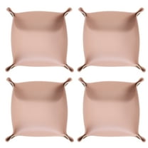 Uxcell 4pcs PU Leather Valet Tray Unisex Folding Small Catchall Tray, Pink