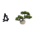 thumbnail image 1 of Figura decorativa de escritorio, escultura abstracta, bonsái artificial, planta sintética en maceta, material PP de alta calidad. Ideal para ofi, 1 of 8