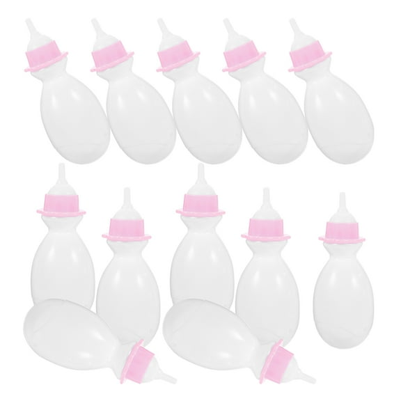 RENACLIPY Mini Plastic Simulation Baby Feeder Bottles White 12 Pieces Toy Set for Kids Role Play