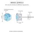 thumbnail image 4 of Rosec Jewels Aquamarine Solitaire Stud Earrings with Screw Back - 6 mm - AAA Quality - March Birthstone - Ready to Gift for Birthday, 14K White Gold, 4 of 7