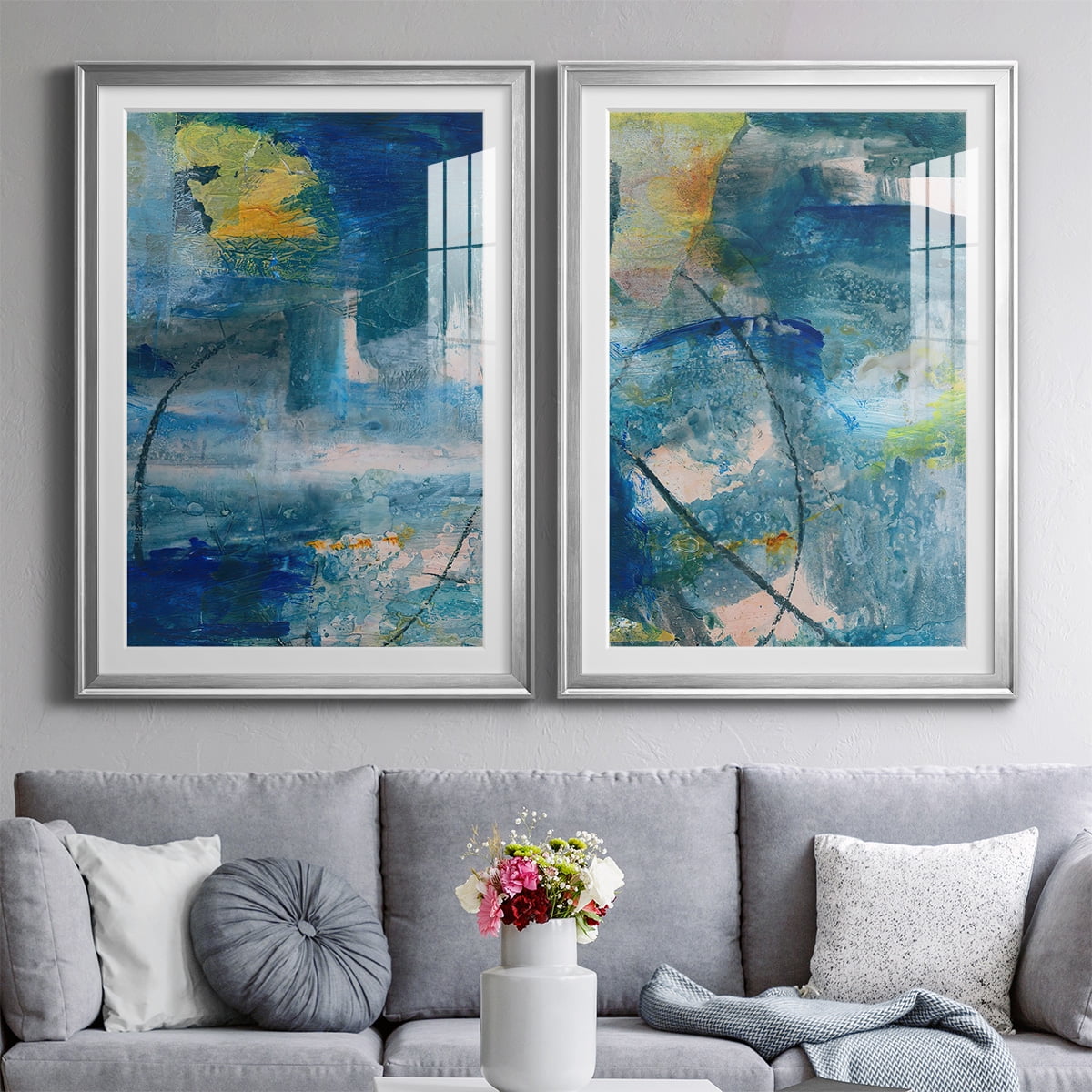 Wexford Home Spring Winds I Premium Framed Print, 22.5" x 30.5" - Ready to Hang, Silver (Set of 2)