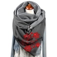 thumbnail image 3 of Écharpes Bouton Chaud Casual Wrap Femmes Châles Doux Mode Impression Foulard, 3 of 3