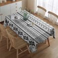 thumbnail image 2 of Black Geometric Border Pattern Rectangle Tablecloth 60"x84",Waterproof Polyester Rectangle Table Cloth, Wipeable Spillproof Polyester Tablecloth for Dining, Camping, Indoor and Outdoor, 2 of 5