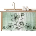 thumbnail image 2 of Green Floral Cabinet Curtain 32"Wx55"L,Dustproof Pantry Door Curtain W/ Self Adhesive Tape,Country Rustic Ombre Painting Art Watercolor Tall Storage Cover Privacy Drape for Bathroom Kitchen, 2 of 9