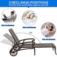 thumbnail image 4 of HOMEFUN 75.4 in. L Antique Bronze Aluminum Outdoor Chaise Lounge Reclining Chair with Adjustable Wheels, 4 of 6