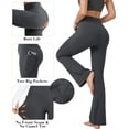 thumbnail image 6 of Rosvigor Flare Yoga Pants for Women High Waisted Leggings Tummy Control Workout Pants No Front Seam Trousers with Pockets, 6 of 9