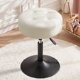 thumbnail image 3 of Furniliving Modern 360° Swivel Vanity Stools, Adjustable Height, Faux Leather White, 3 of 13