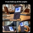 thumbnail image 5 of Dteck Magnetic Case for Samsung Galaxy Z Flip 5,Luxury Carbon Fiber Leather Compatible with Mag Safe Case with Ring Holder 360 Degree Adjustable Stand Slim Cover for Galaxy Z Flip 5,Purple, 5 of 5