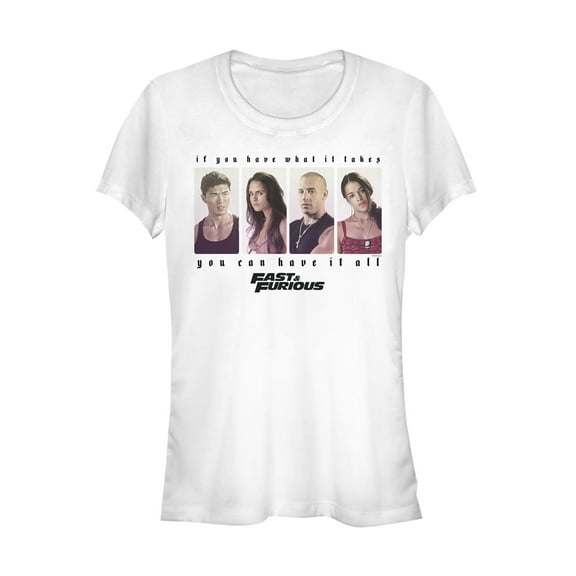 Junior's Fast & Furious Favorite Character Box  Graphic Tee White Small
