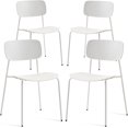 thumbnail image 1 of Waiting Room Reception Chairs Set of 4, Plastic Seat and Back with Sturdy Metal Legs, Stacking Chairs for Office Conference Room and Waiting Area, White., 1 of 5