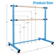 thumbnail image 2 of Gymax Portable 4FT Freestanding Double Dancing Ballet Barre Bar w/ 5 Adjustable Heights Blue, 2 of 10
