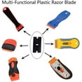 thumbnail image 2 of Plastic Razor Blades 100 PCS Double Edged Plastic Blade for Safety Glass Scraper and Plastic Razor Scraper Tool for Remove Decals Stickers Adhesive Label Glue and Glass Clean-Black, 2 of 5
