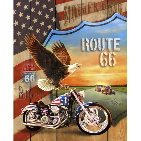 Route 66 Freedom Ride Panel Fabric