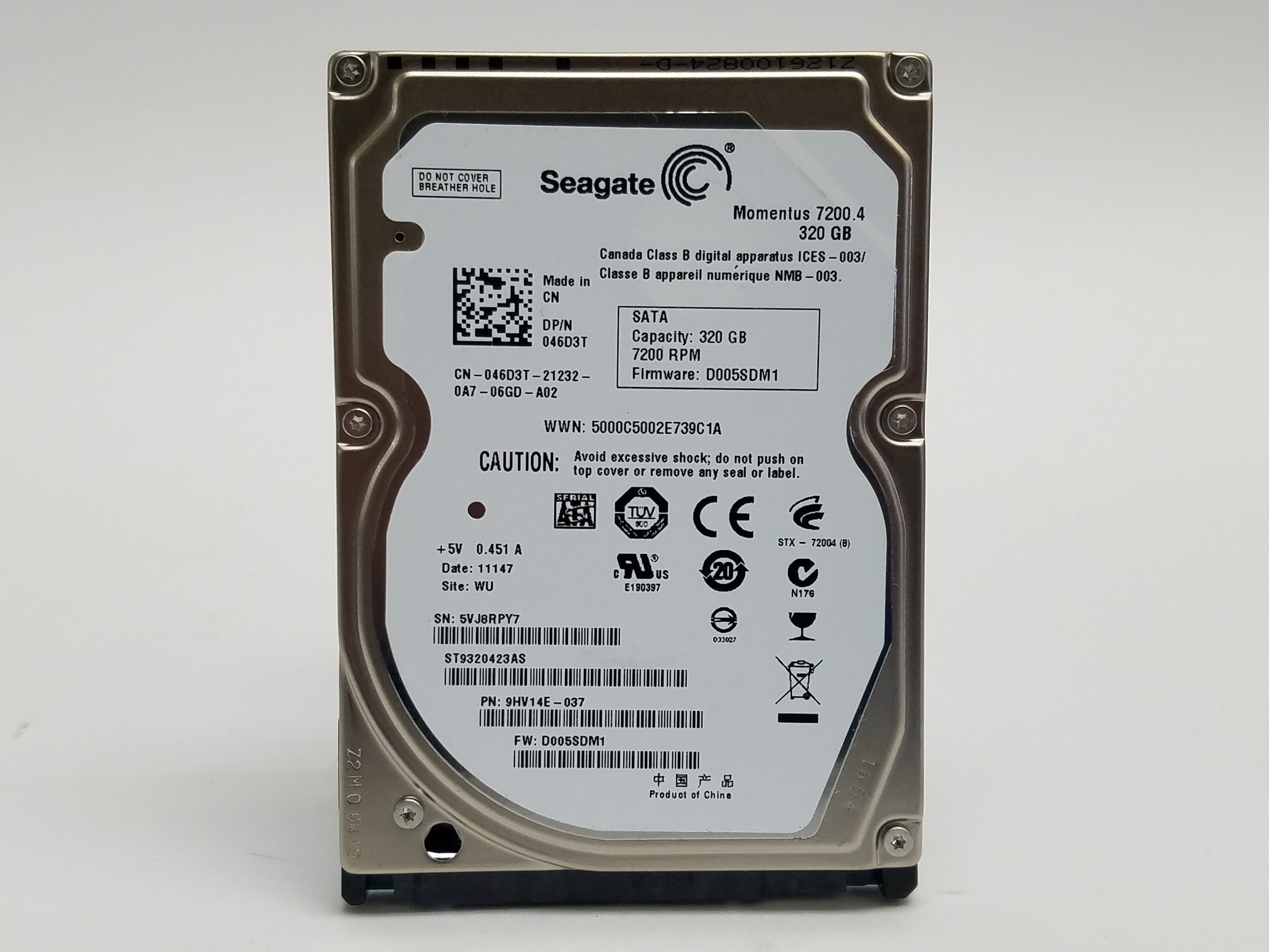 Refurbished Seagate Momentus 7200.4 ST9320423AS 320GB 2.5" SATA II Laptop Hard Drive