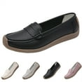 thumbnail image 2 of CPNG Women's Casual Soft Genuine Leather Flats Shoes Slip On Lightweight Tendon Sole Casual Shoes Loafers Slip-Ons Softsole Driving Walking Boat Shoes, 2 of 6