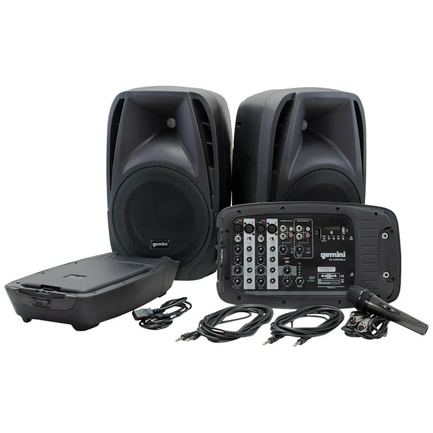 Sistema PA portátil Gemini 600W con Bluetooth y mezclador