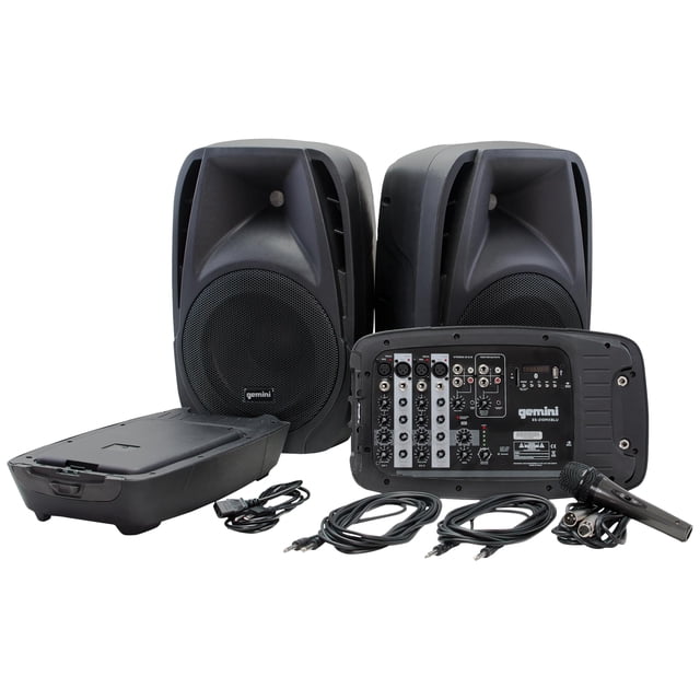 Sistema PA portátil Gemini 600W con Bluetooth y mezclador