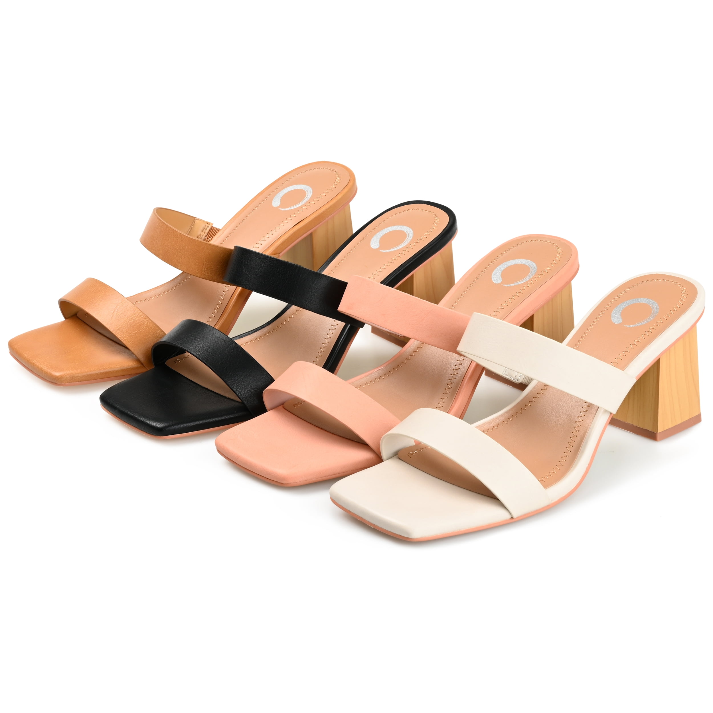Journee Collection Womens Nolla Tru Comfort Foam Open Square Toe Block Heel Sandals