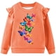 thumbnail image 4 of Vestido de verano para niña con estampado de flores de Pascua, manga corta, bolsillos con volantes y cuello redondo, top de poliéster, 4 of 5