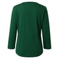 thumbnail image 6 of Women's Slim-Fit T-Shirt V Neck 3/4 Sleeve Tops Solid Color Casual Shirts Summer Tees Leisure Loose Basic T Shirt, 6 of 6