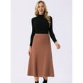 thumbnail image 4 of DARING DIVA Women's A-Line Skirts Stretchy Sweater Midi Skirt XL Caramel, 4 of 8