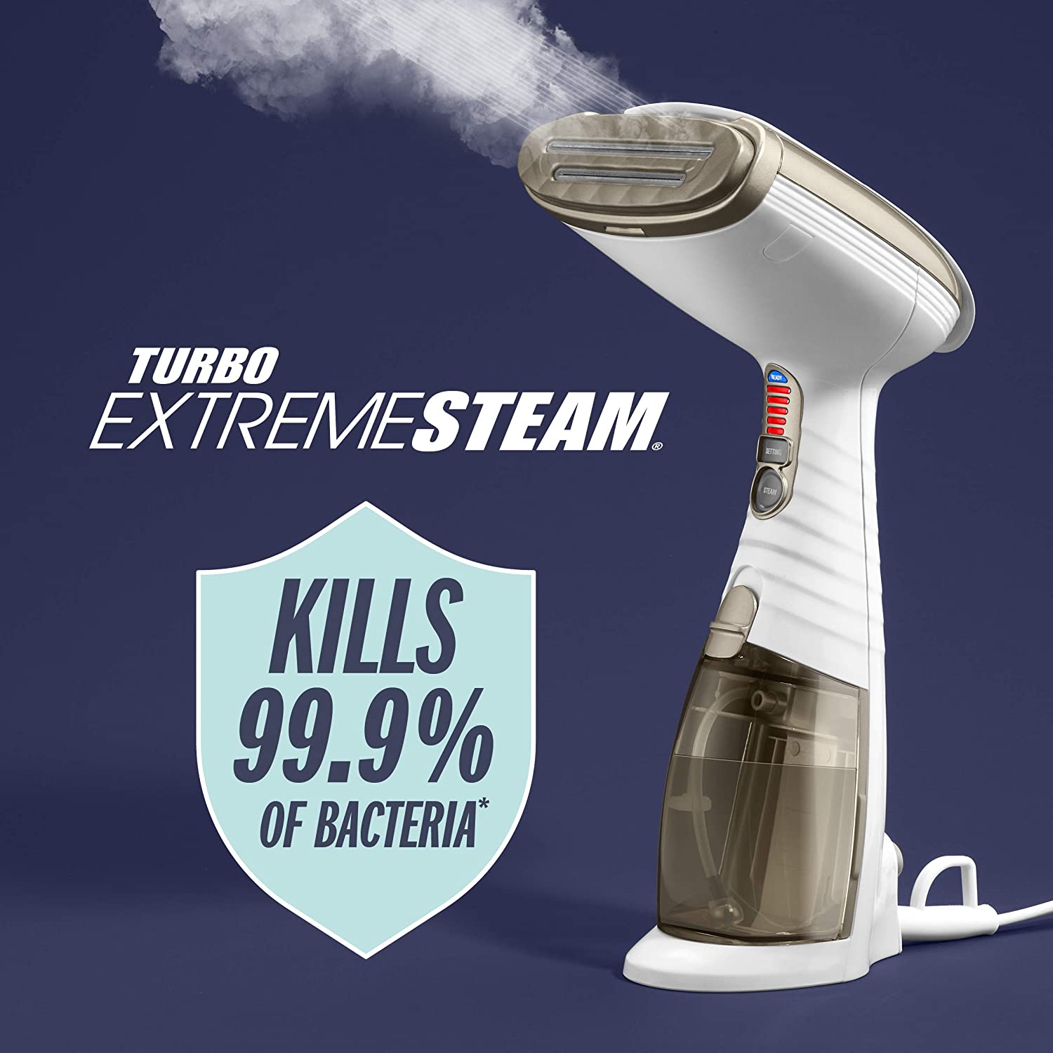 Conair Turbo Extreme Steam Hand Held Fabric Steamer, White/Champagne GS59 - image 3 of 12