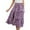 AA-Purple559, variant on Women's Tiered Midi Skirt Elastic Waist Flowy Skirts Spring Daily Floral Mid-Length Bottoms