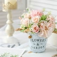 thumbnail image 4 of QualitChoice Artificial Flowers with Vase Nordic Style Faux Rose Flowerpot Bucket Arrangement Decorations Planter Container for Wedding Blue, 4 of 6