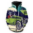 thumbnail image 1 of Sudadera con capucha y cremallera para hombre, diseño de coche clásico de dibujos animados, divertida impresión 3D, moda 2024, gran oferta, sudaderas Harajuku de manga larga, informales, geniales para, 1 of 6
