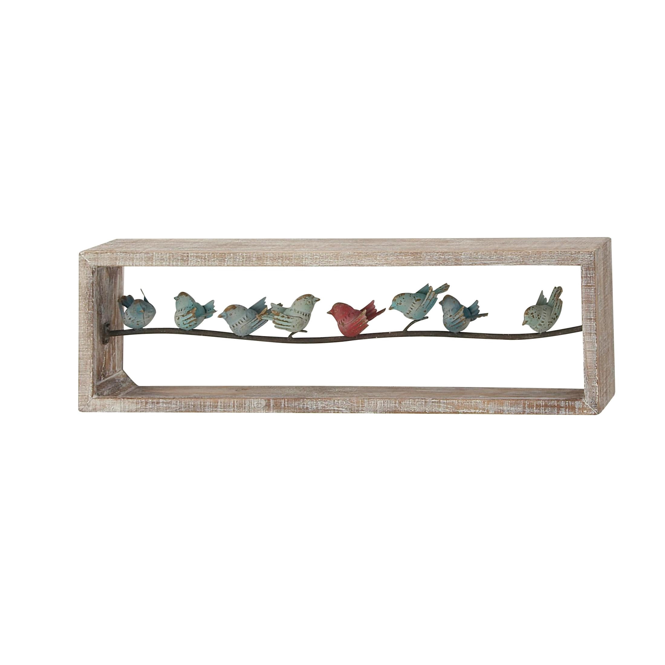 DecMode White Metal Bird Wall Decor