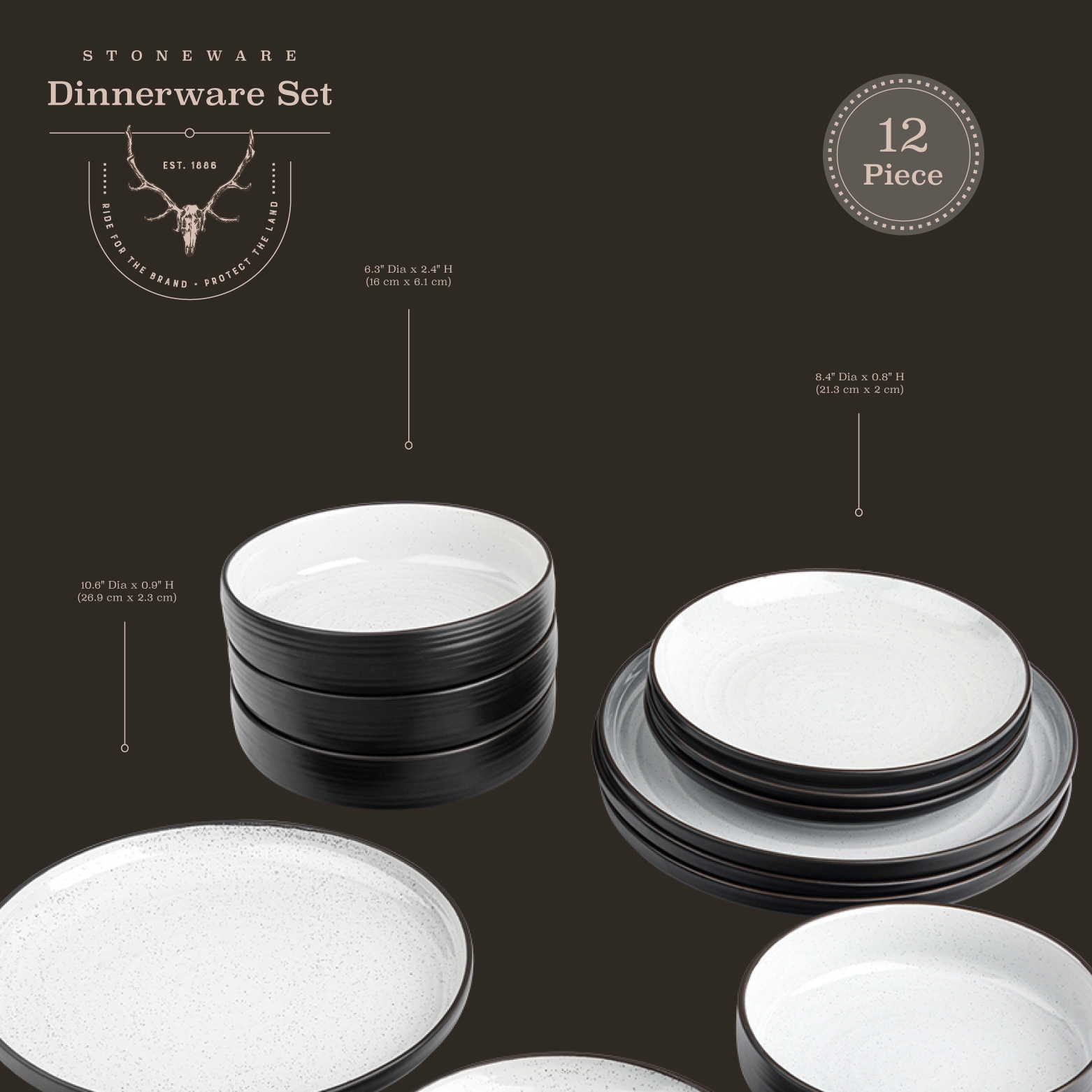 Yellowstone Beth 12-Piece Ceramic Dinnerware Set photo 5