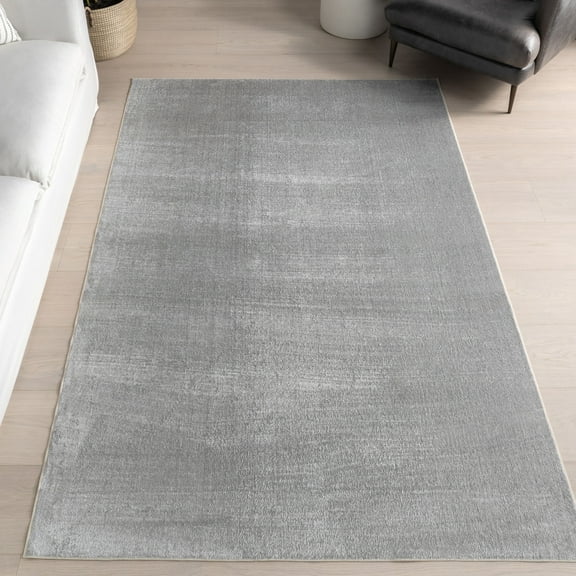 nuLOOM Argelia Solid Machine Washable Area Rug, 7' 10" x 10', Argelia Light Grey